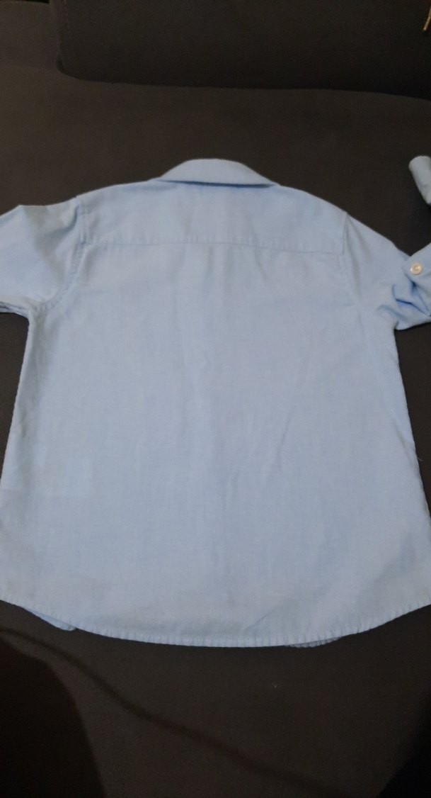 Mavi Keten Erkek Çocuk Gömlek - Görsel 4