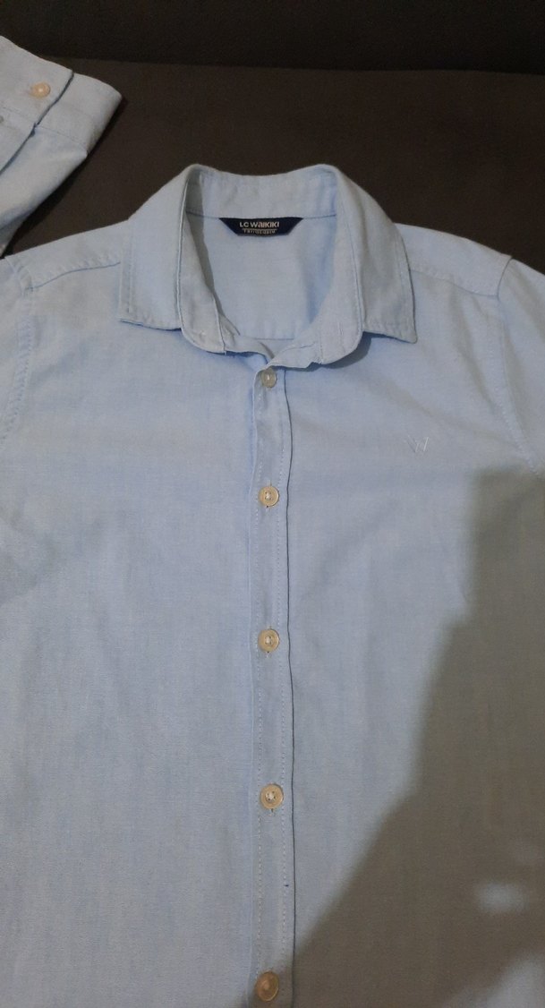 Mavi Keten Erkek Çocuk Gömlek - Görsel 2