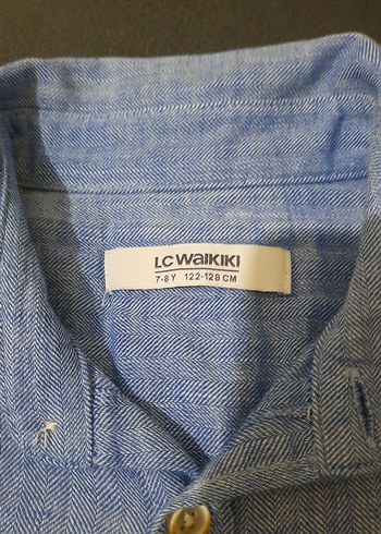 Erkek Çocuk  Mavi Keten Uzun Kollu Gömlek - Görsel 3