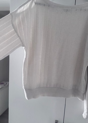 Gri Kadın Pamuklu Triko Kazak - Görsel 3