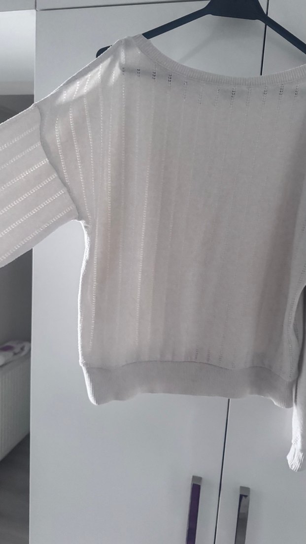 Gri Kadın Pamuklu Triko Kazak - Görsel 3