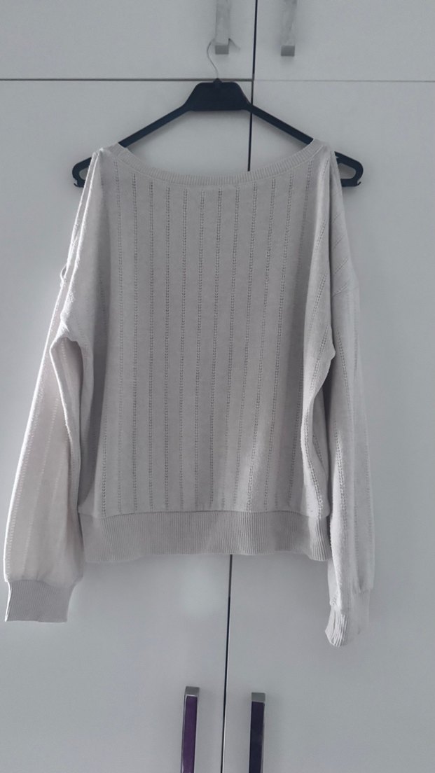 Gri Kadın Pamuklu Triko Kazak - Görsel 2