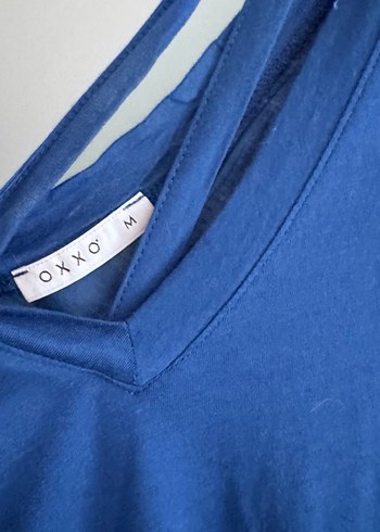 Lacivert V Yaka Salaş Kadın Tişört - Görsel 3