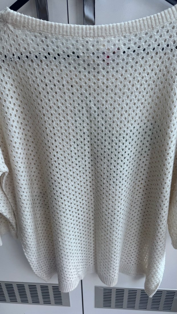 Beyaz Kelebek Baskılı Bohem Kadın Triko - Görsel 3