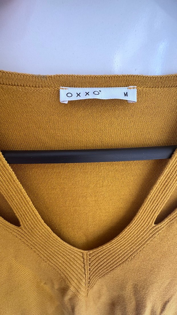 Sarı V Yaka Triko Kadın Kazak - Görsel 3