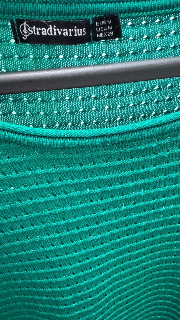 Kadın Yeşil Triko Salaş Kazak - Görsel 3