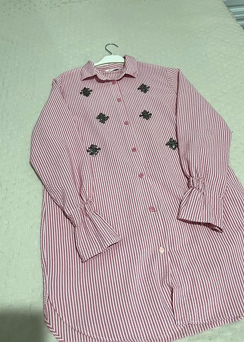 Pembe tesettür gömlek