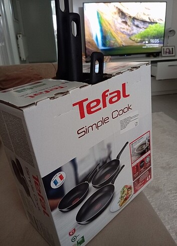 Beden siyah Renk TEFAL 3LÜ TAVA SETİ