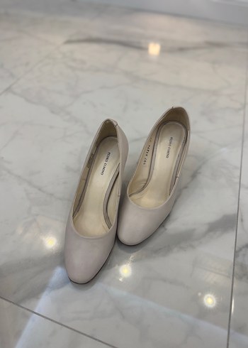 Bej Kadın Kısa Topuklu Stiletto