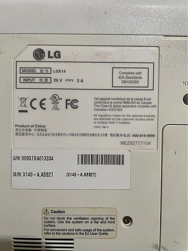 Beden Renk LG x140 netbook