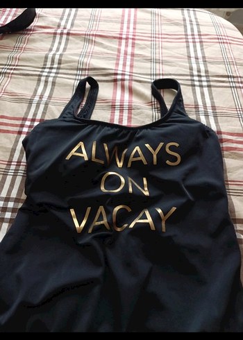 Siyah Kadın Strappy Mayo - Baskılı - Görsel 2