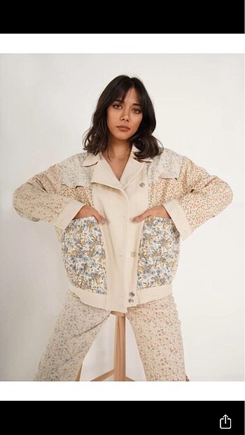 Patchwork Desenli Ceket