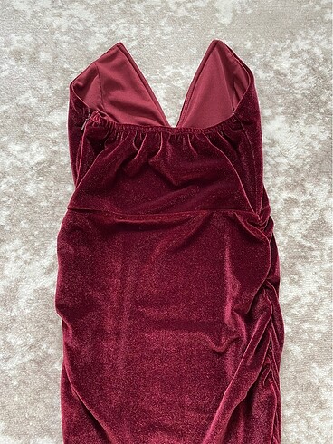 xs Beden bordo Renk Holly Lolly elbise