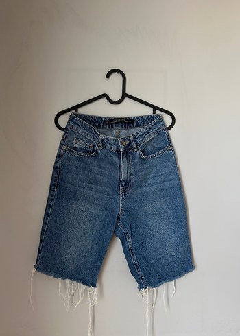 Gevşek Kesim Mini Jean Şort