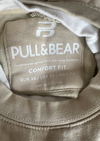 s Beden Pull&Bear Bej Kadın Uzun Kollu Sweatshirt