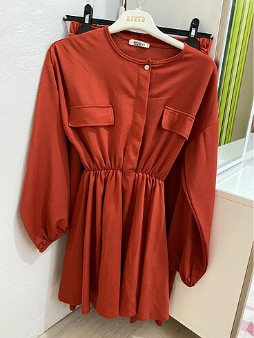 Kiremit rengi tunik pantolon takım