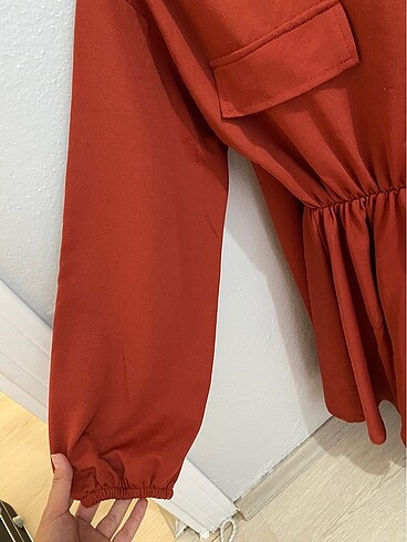 36 Beden Kiremit rengi tunik pantolon takım