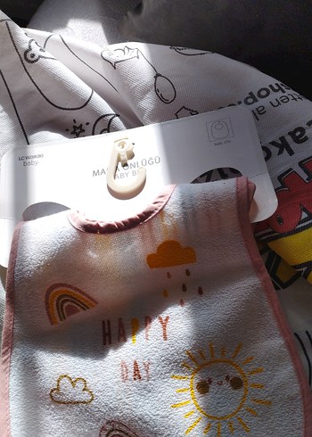 Bebek için renkli baskılı önlük - Görsel 2