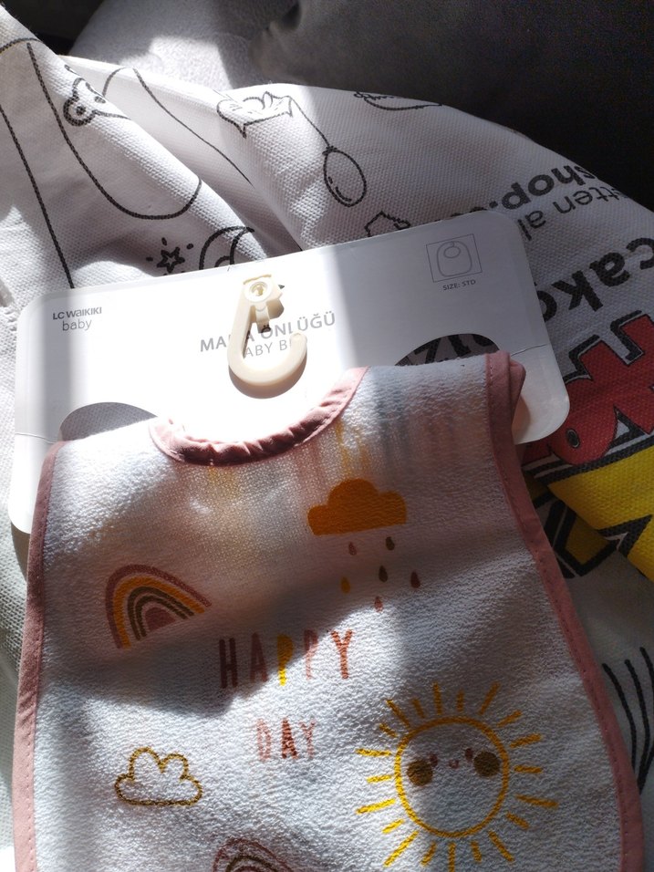 Bebek için renkli baskılı önlük - Görsel 2