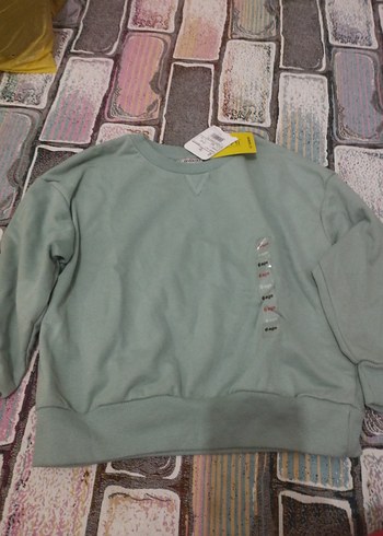 Gri kız çocuk Oversize Sweatshirt - Görsel 3