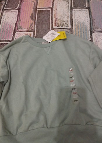 Gri kız çocuk Oversize Sweatshirt - Görsel 2