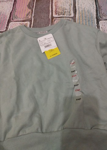 Gri kız çocuk Oversize Sweatshirt - Görsel 5