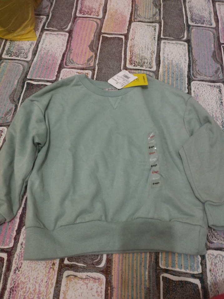 Gri kız çocuk Oversize Sweatshirt - Görsel 3