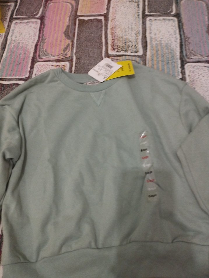 Gri kız çocuk Oversize Sweatshirt - Görsel 2