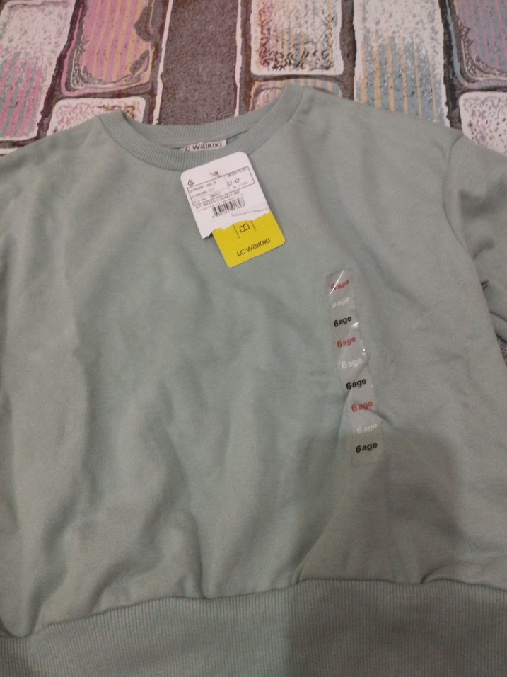 Gri kız çocuk Oversize Sweatshirt - Görsel 5