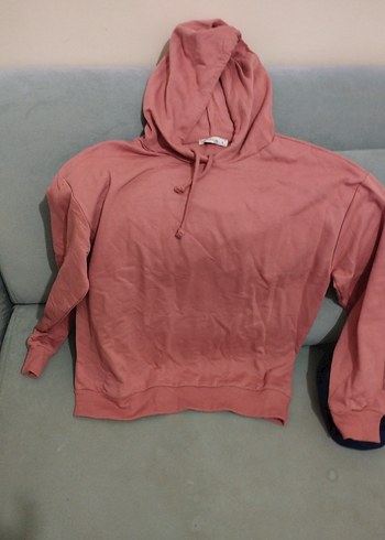 Pembe Kapüşonlu Kadın Sweatshirt - Görsel 3