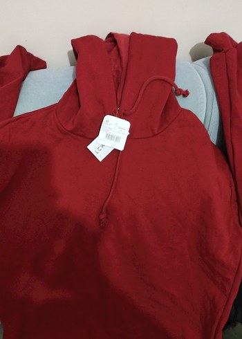 Kırmızı Kadın Sweatshirt Uzun Kollu - Görsel 3