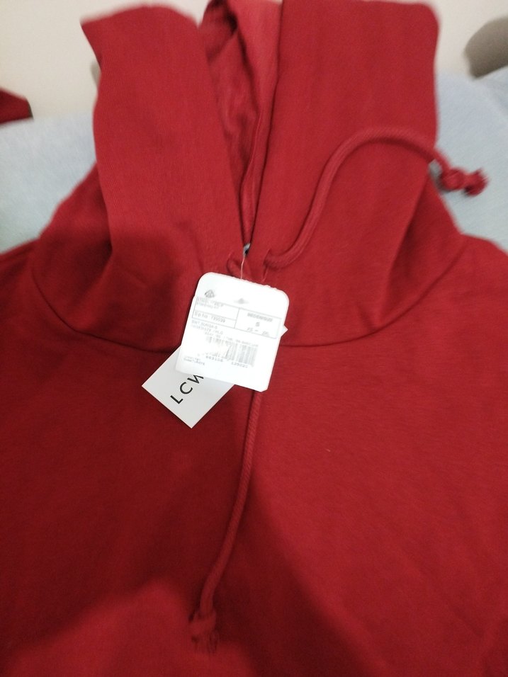 Kırmızı Kadın Sweatshirt Uzun Kollu - Görsel 4