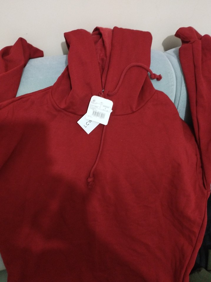 Kırmızı Kadın Sweatshirt Uzun Kollu - Görsel 3