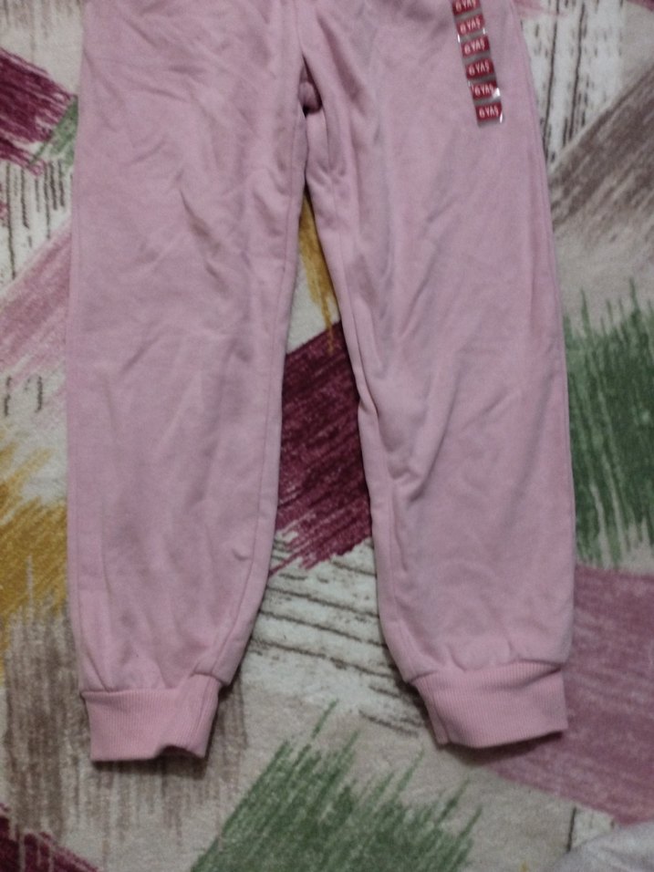 Kızlar için Rahat Pembe Eşofman Altı - Görsel 3