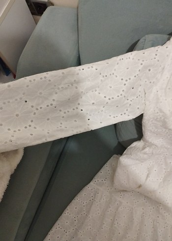 Uzun Kollu Beyaz Bohem Uzun Elbise - Görsel 7