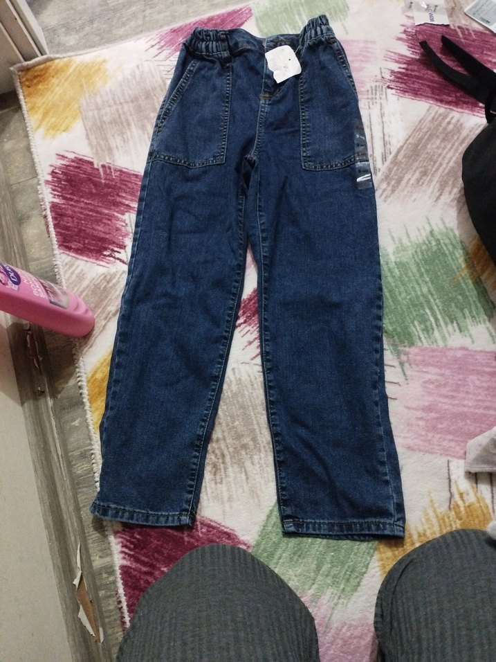 Koyu Mavi Belden Kemerli Bol Kesim Kot - Görsel 2