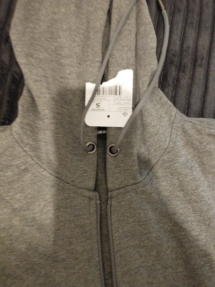 Gri Fermuarlı Kapüşonlu Kadın Sweatshirt - Görsel 4