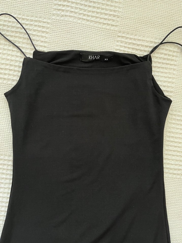 Siyah Midi Elbise - Görsel 2