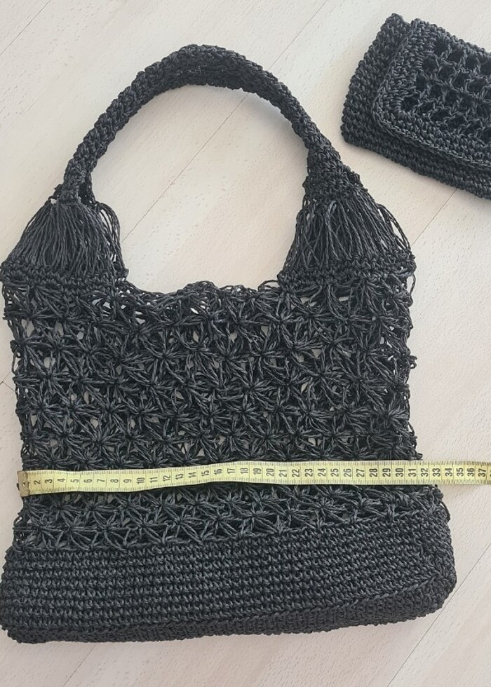 Elemegi kagit ip canta ve cüzdan seti - Görsel 3