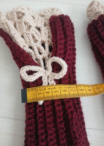 Bordo Dantel Detaylı Bohem Kadın Eldiveni - Görsel 7