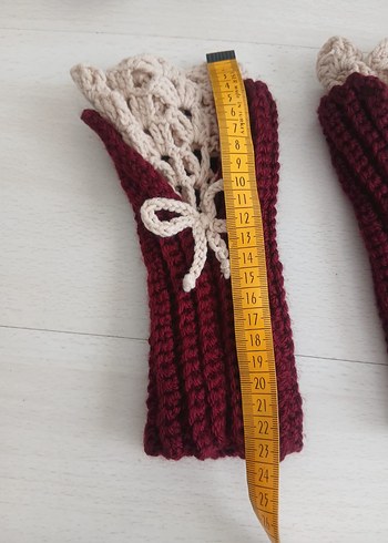 Bordo Dantel Detaylı Bohem Kadın Eldiveni - Görsel 6