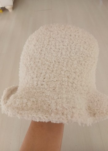 Peluş Detaylı Bej Bucket Şapka - Görsel 4