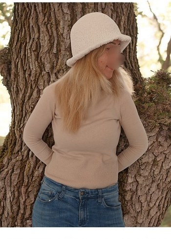 Peluş Detaylı Bej Bucket Şapka - Görsel 2