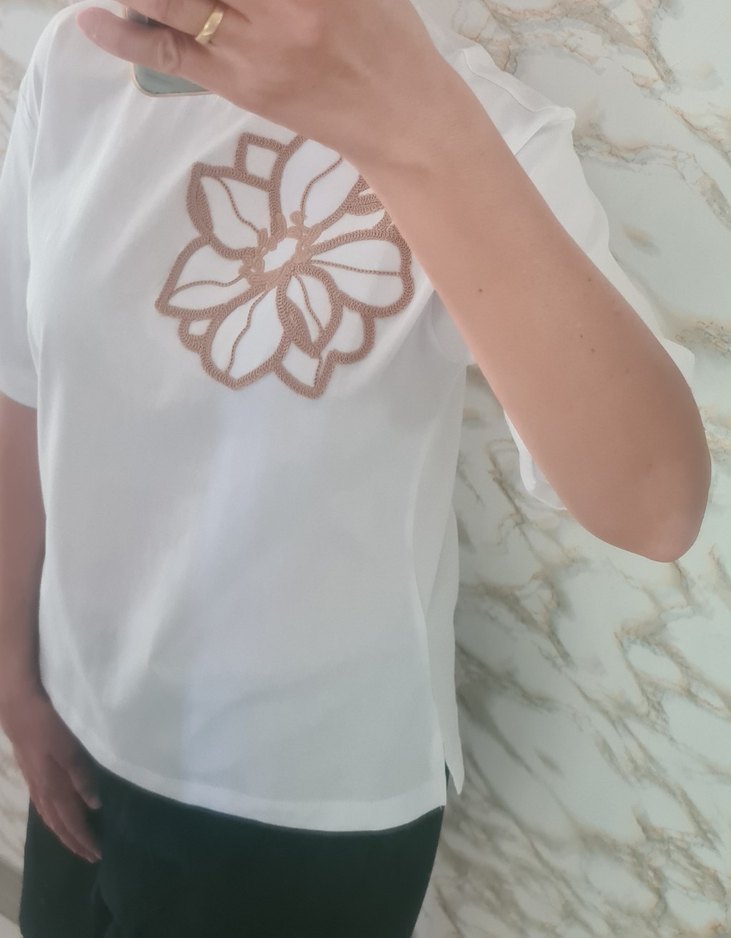 Cicek nakisliKısa Kollu Kadın Tişört - Görsel 4