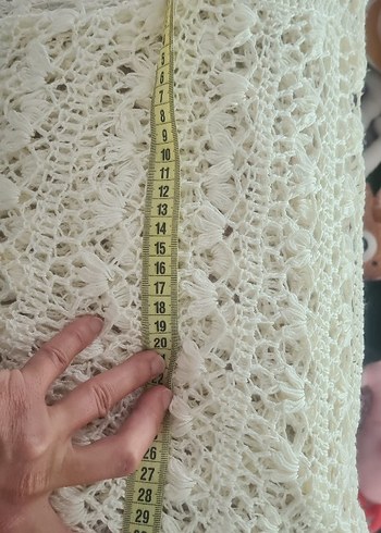 Dantel Detaylı Beyaz Bohem Örgü Hırka - Görsel 8