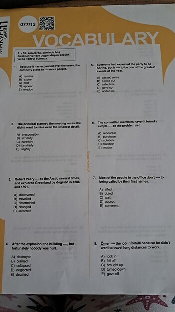 Yds publishing vocabulary test