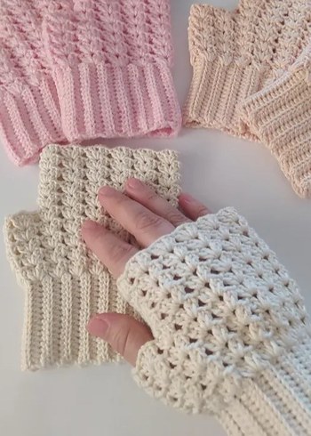 Bohem Tarzı Pastel Renkli Örgü Kadın Eldivenleri - Görsel 3