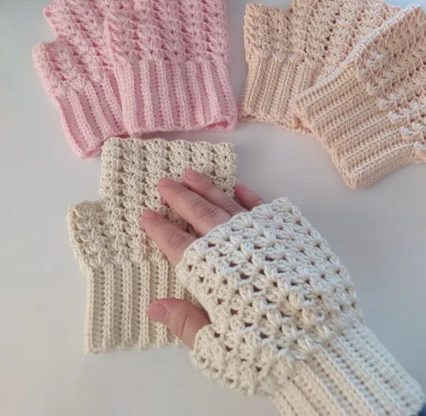 Bohem Tarzı Pastel Renkli Örgü Kadın Eldivenleri - Görsel 3