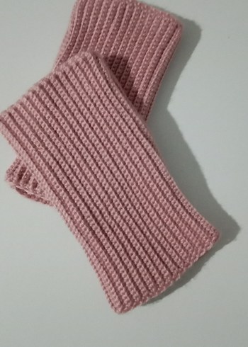 Pembe Örgü Parmaksız Kadın Eldiveni - Görsel 3