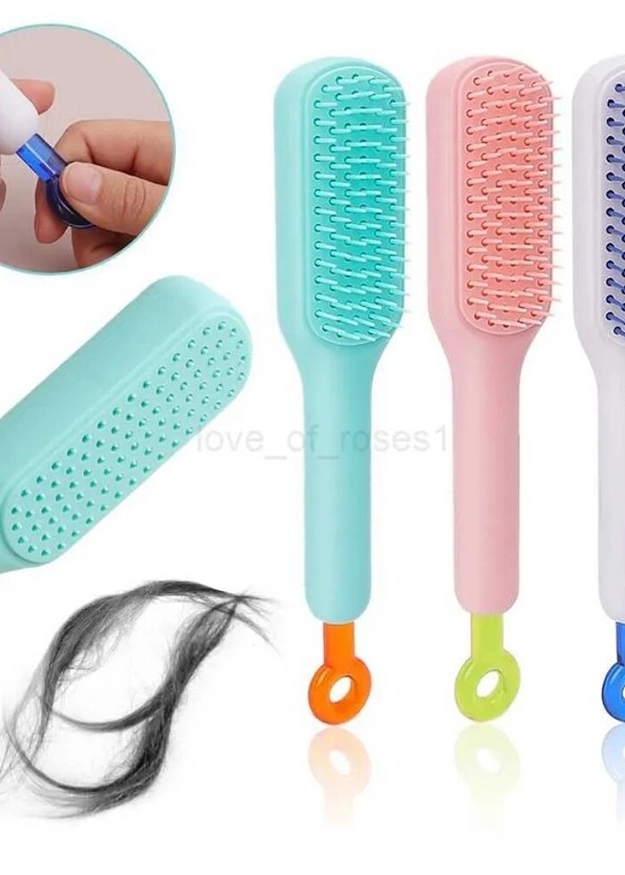 Taşınabilir teleskopik tarak Masaj Fırçası Kendinden temizleme a - Görsel 5